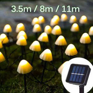 Solarleuchten String Pilz Rasenfee LED LED -Lampen im Freien für Garten Terrassen Terrassenweg Landschaftsdekoration 240510