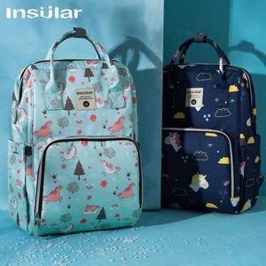 Diaper Bags Insular Baby Diaper Mom Mummy Bags Maternal Stroller Bag Nappy Backpack Maternity Organizer Travel Hanging For Baby Care Y240515
