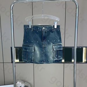 Mektup Baskı Denim Etek Kadın Moda Seksi Klasik Kot Düğmesi Paket Kalça Etek Mavi Denim Elbise