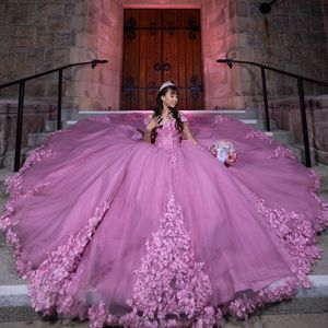 Lyxiga quinceanera klänningar bollklänningar för söta 16 flickor applikationer båge paljett prinsessklänningar vestidos de fiesta