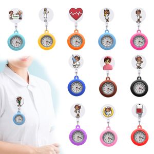 Damen Uhren Schwester Clip Pocket Watch Glow Zeiger im dunklen Schicksal Revers mit Sekundenzier für Krankenschwestern Ärzte Drop Delivery OTOV7