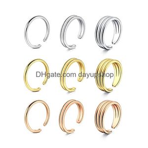 Wedding Rings Adjustable Toe For Women Girls Simple Cute Beach Open Set Summer Stainless Steel Foot Jewelry Drop Delivery Otjv0