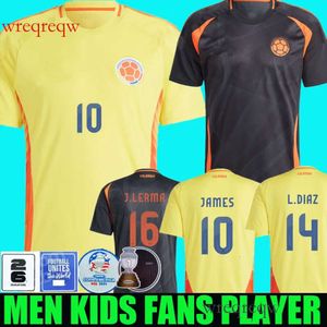 2024 Colombia in trasferta Maglie da calcio Copa America 24 25 Falcao James Home Football Shirt Cuadrado National Team Men Kit Kit Kit Camiseta de futbol Maillot S-2xl