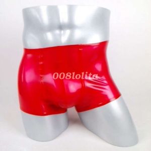 100% Latex Rubber Men Sexy Shorts Boxer Tight Hip Red Halloween Size XS-XXL