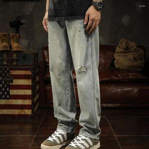 Herren Jeans amerikanische gelbe Schlamm Trend Lose Retro-Männer Frühling und Herbst All-in-One geradlinige Bein lässige lange Hosen