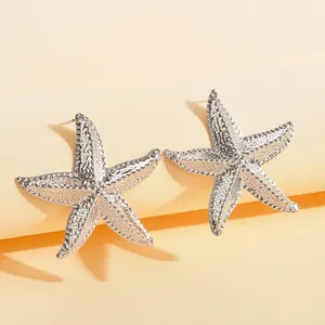 Kolczyki Dangle Bohemian Starfish Stud przesadzony elegancki drop modny złoty design