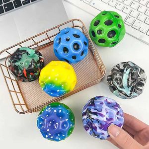 Decompression Toy Useful hole Galaxy soft bouncing ball anti fall moon shaped pornographic bouncing ball pop-up sensor Fidget toy adult and child stress relief