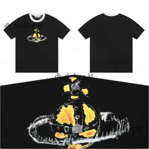 Viviane Westwood Designer T Shirt Men Men Women Viviane Westwood Bag Tshirt Streetwear Kobieta z krótkim rękawem luksusowa bawełniana koszulka pochyla