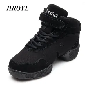 Dansskor hroyl grossistmärke män och kvinnor modern sport jazz hip hop sneakers svart färg b57