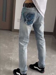 Designer Jeans for Man 24ss New Ocean Printed Jeans Popular on the Internet Same Fit Versatile Trendy Casual Straight Leg Long Pants Men