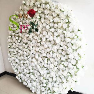 Decorative Flowers SPR 2m Round White Silk Peony Hydrangea Flower Wall Backdrops For Wedding Romantic Pography Panels