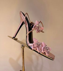 Italien design x dua lipa sandaler skor designer kvinnor fjäril hög klackar sandal läder ankel rem pumpar party bröllop lady elegant promenad eu35-43 originallåda