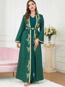 Abbigliamento etnico Eid Partito musulmano Abite Abaya Abite 2 pezzi Set Women 2024 Abayas Dubai Turchia Islam Maxi Abiti Kaftan Longue Vestidos Largos T240515