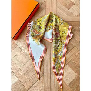 Designer Silk Scarf For Women Scarves Silk twill diamond scarf long small scarf women's mulberry silk spring and summer new and versatile scarf headband