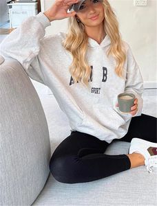 Women's Hoodies Letter Sport Women Cotton Hoodie Casual Winter Autumn Hooded Sweatshirt 2024 Fashion Streetwear Sweatshirts Tops Oversized