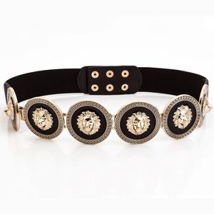 Golden Waist Belts Fashion Women's Party Metal Wide high quality Waistband Female Luxury Designer Ladies Elastic Belt For Dress 205I