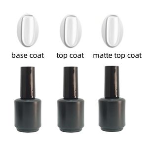 Base coat+Top coat+Matte top coat 15 ml 3 pieces per set UV nail gel polish