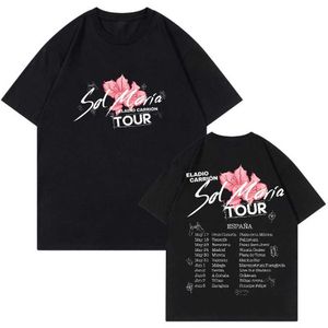 メンズTシャツEladio Carrion Sol Maria Tour Tシャツユニセックスクルーネック半袖レディースストリート衣料2024ワールドヒップホップQ240515