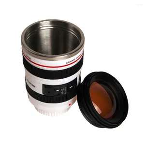 カップソーサー耐久性ステンレス鋼の真空フラスコ旅行コーヒーカップ水茶カメラレンズタンブラー