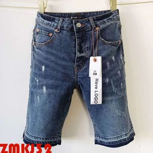 Purple Short Jeans Designer Jeans Shorts High Street Purple Brand Short Hip Hop Casual Knee Lenght Jean Clothing 29-40 Tamanho Shorts de alta qualidade Jean 416