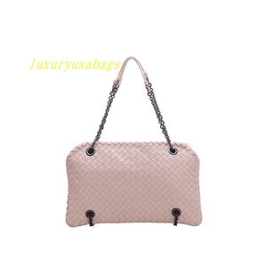 Designer Clutch Bag Botegavenetas Woven Leather Baguette Bag Evening Party Womens Pink Sheepskin Handbag XQPJ