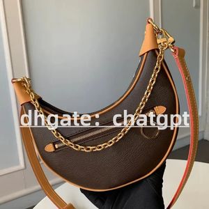 Toppdesigner Fashion Bag Half Moon Shoulder Bags Loop 23cm Handväska Crescent Pouch Baguette Bag Delicate Knockoff M81098 med låda