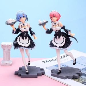 17 см аниме фигура Kawaii Girl Arpry Maid Dress Girl Girl Pvc Action Model Toy День рождения подарок 240516