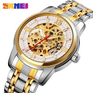 Timmy Business Spiral Watch Crown Mens Stainless Steel Round Single Fold Buckle Metal Hollow Automatic Mechanical