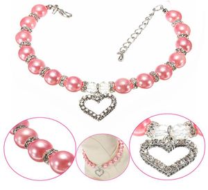 Bling Rhinestone CAT CAT Dog Collar Collana Pearl Lega Diamond Cuccioli Collari per animali domestici per cani Mascotas Accessori per cani7064152