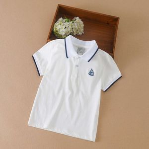 Camisas de meninos Manga curta 2023 Novo verão Top Polo Shirt Roupas infantis Crianças Esportes de algodão L2405