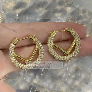 Fendiearring dla kobiet kolczyki stadninowe projektant Premium Gold Diamond kolczyki do męskiego obręczy kolczyk F Luksusowe obręcze marka