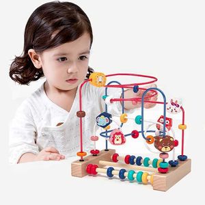 I Baby Toys Wooden Roller Coaster Bead Maze Early Childhood Learning Education Puzzle Mathematics Toys Children 1 2 3年S516