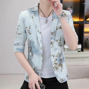 Ternos masculinos 2024 estilo de verão de estilo chinês Homem Moda Moda Blazers Blazers Casual Jackets de Negócios Capacitados Casacos