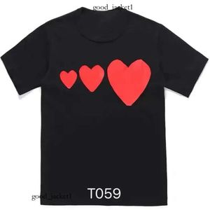 Designer cdgs skjorta spela t shirt commes des garcons bomullsmod varumärke rött hjärta broderi t-shirt kvinnors kärlek ärm par korta ärm män cdgs hoodie 160
