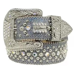 Designer BB Belt Simon Burts für Männer Frauen glänzender Diamantgürtel schwarz auf schwarz blau weiß mehrfarbig mit Bling -Strass als Geschenk 221d