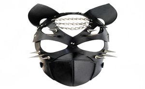 Fetisch Ledermaske für Männer und Frauen verstellbares Cosplay Unisex BDSM Bondage Gürtelbeschränkungen Slave -Masken Paare T L1 2107227827367