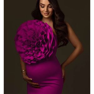 Röd ruffle Maternity Photoshoot Photography Dress Baby Shower Dresses For Precklant Woman
