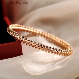 Seiko original Kartiere bracelets women counter quality High Version V Gold Plated Bullet Head Bracelet Fashion Light Luxury Rose Gold Rivet Couple Bracelet