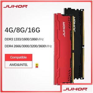 Rams Juhor Memory Ram DDR3 8G 4G 1866MHz 1600MHz DDR4 16G 2666 3000 32000MHz Desktop Memories Udimm 1333 DIMM STAND FÖR AMD/INTEL OTRVL