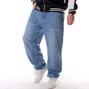 Hellblaue Jeans mit Plus-Größe, Männer locker sitzender lässiger Trend Hip-Hop Street Dance Hosen, Skateboardhose M516 78