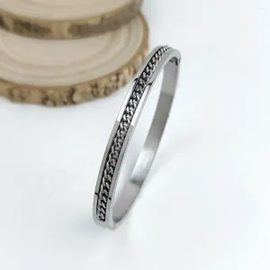 Bangle Stainless Steel Bracelet Women Charm Chain Shape Bangles Gold Silver Color Wrist Jewelry Birthday Party Gifts For Men