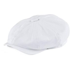 Botvela White Newsboy Cap Men039s Twill Cotton Hat Women039s Baker Boy Caps Retro Big Hatpie Large Hats Cabbie Apple BERE8375728