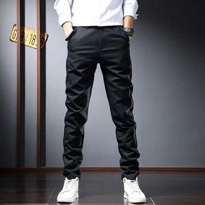 Men's Pants Mens Black Business Casual Pants Autumn Suit Pants Korean Style Fashion Slim Fit Straight Trousers Y240513