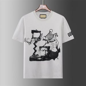 Luksusowe designerskie koszulki małe koszule dla mężczyzn Tide Spryskiwany liter streetwear bawełny damski ubrania ubrania koszulka Owwowa odzież Tee Ubranie europejskie i amerykańskie s-xl