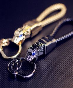Luxury Men Women Car Key Chain Rhinestones Custom Keychain Highgrad Purse Charm smycken Läder rep Fathers Day Gift1134492