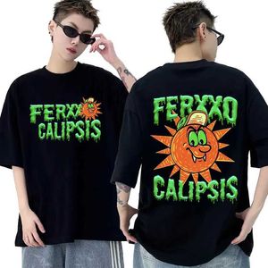 Herrt-shirts feid ferxxo ferxxocalipsis turné 2024 grafisk t-shirt herr hip hop modekläder unisex 100% bomull extra stor Q240515