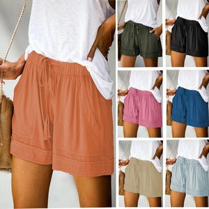 Casual Shorts for Womens 2023 Summer European and American High Waisted Lace Up Loose Twill Wide Leg Pants 240516