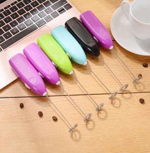 Elektrisk mini Milk Frother Handheld Coffee Battery Rostfritt stål Maskin Egg Bixer med handmaskblandare Multi Whisk5201760