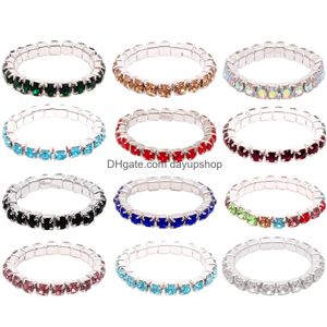 Полосовые кольца 112 цветов эластичный кристаллический кольцо кольцо смешанного цвета оптовой лот для боди ювелирных украшений капля доставка OT4HB