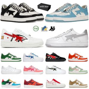 Designer Sta Casual Shoes Low Women Men Patent Leather White Blue Grey Black Camouflage Skateboarding Jogging Sports Outdoor Sneakers Trainers